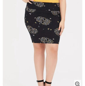 Torrid Floral Sugar Skull Fitted Skirt